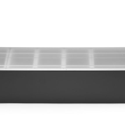Condiment Holder with 5 Containers | BarUp | Black | 480x150x100mm