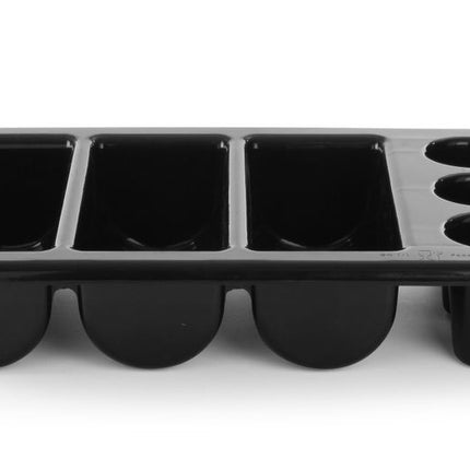 Cutlery Tray 6-Section GN 1/1 | HENDI | Black | 530x325x105mm