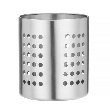 Stainless Steel Cutlery Holder with Perforated Design | HENDI | Round 110x130mm