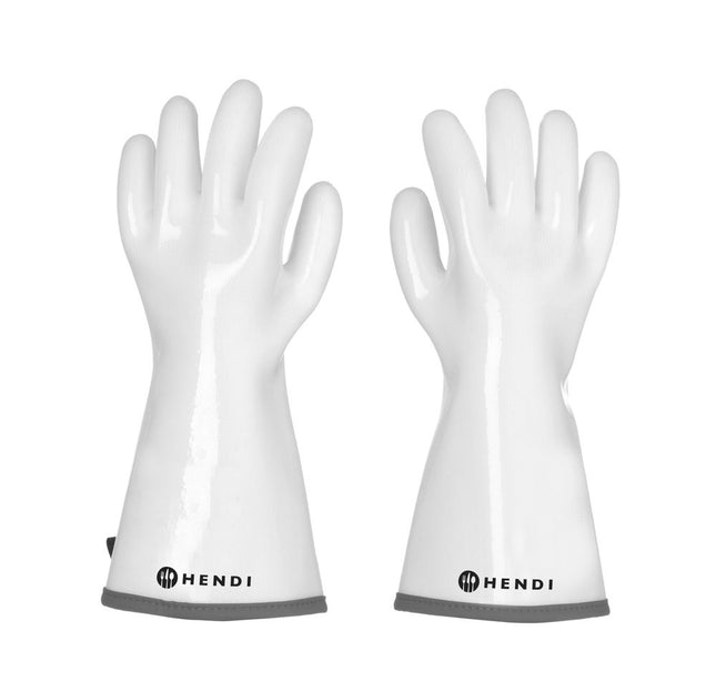 Gloves with silicone coating, HENDI, White, 2 pcs., (L)330mm