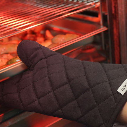 Cotton Oven Mitts with Flame Retardant Coating 380mm - 2 pcs | HENDI 2