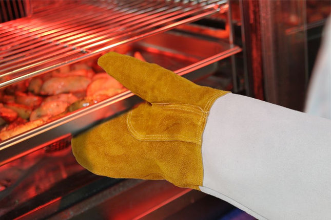 Heat Resistant Leather Barbecue Mitts | HENDI | 460mm Length 2