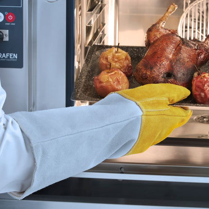 Heat Resistant Leather Barbecue Gloves | HENDI | Cow Leather | 460mm Length 3
