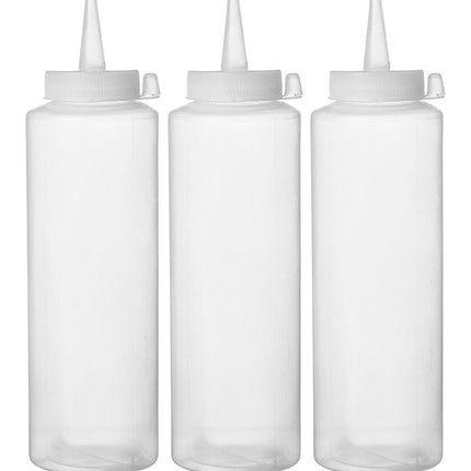 Transparent Dispenser Bottle Set 0.35L | HENDI | 3 Pieces | 55x205mm