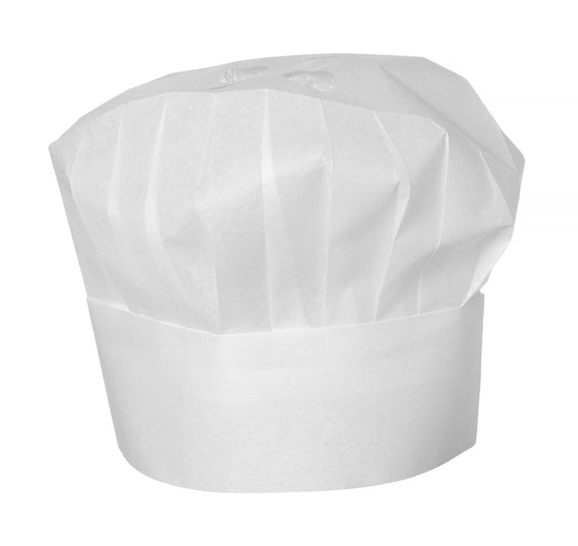Chef’s Hat | HENDI | White Pleated Nonwoven PP | Adjustable Size | 10 pcs