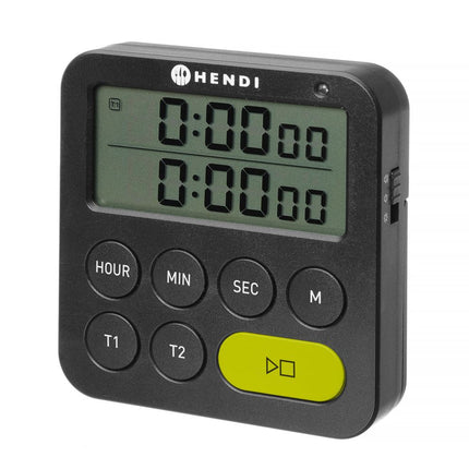 Double Timer with 3 Alarm Modes | HENDI | Black | 82x20x86mm 3
