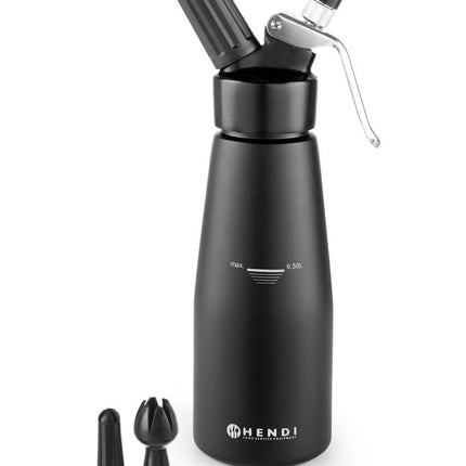 Cream Whipper | HENDI Kitchen Line | 0.5L | Black | Ø80x260mm 2