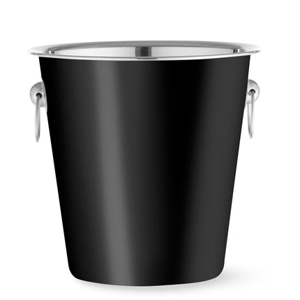 Champagne Cooler with Ring Handles | BarUp | 3.3L | Black | Ø220x190mm