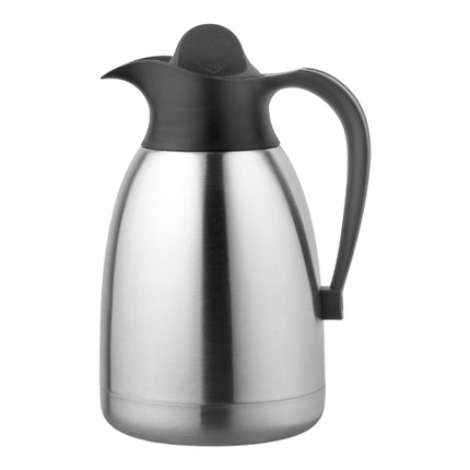Double-Walled Stainless Steel 18/10 Vacuum Jug with Screw Cap and Pouring Spout | EMGA | Black | 1.5 L 1