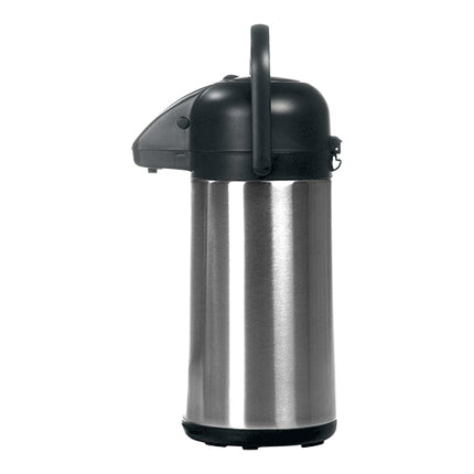 Double-Walled Airpot with Pump Lid and Swivel Base | EMGA | Stainless Steel 18/10 Black | 2.2 L 1