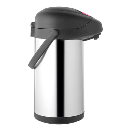 Double-Walled Airpot with Pump Lid and Swivel Base | EMGA | Stainless Steel 18/10 Black | 4 L 1
