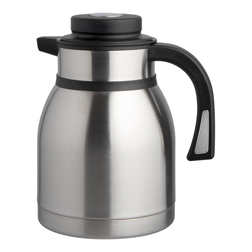 EMGA Double-Walled Vacuum Jug, Black | Stainless Steel 18/10 | Push-Button Lid with Pouring Spout | 1.5 L 1
