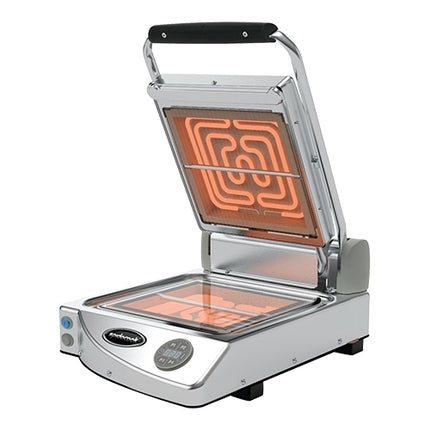 Programmable Smooth Contact Grill | SpidoCook Spidoglass | Digital Control | Ceramic Glass Plates | 1,500 W 1