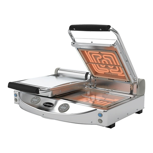 Smooth Contact Grill with Ceramic Glass Plates | SpidoCook Spidoglass | 2 Zones | 3000 W | 25 x 25 cm 1