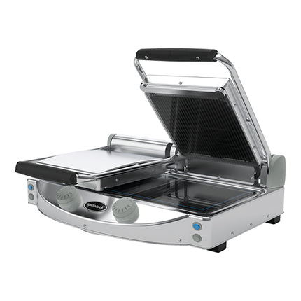 Contact Grill Smooth Bottom/Ribbed Top | SpidoCook Spidoglass | 2 Zones | 2.000 W | 25 x 25 cm 1