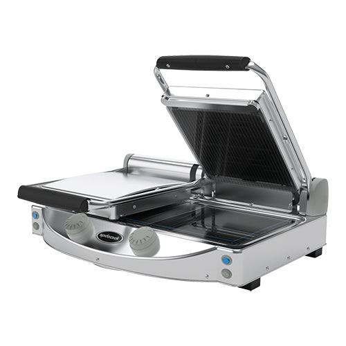 Contact Grill Smooth Bottom/Ribbed Top | SpidoCook Spidoglass | 2 Zones | 2.000 W | 25 x 25 cm 1