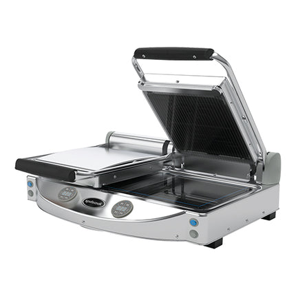 Ceramic Glass Contact Grill Smooth/Ribbed | SpidoCook Spidoglass | 2 Zones | 3,000 W | 25 x 25 cm Work Surface 1