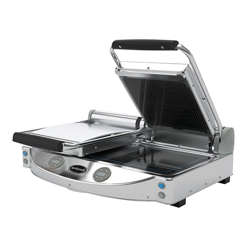 Ceramic Glass Contact Grill Smooth/Ribbed | SpidoCook Spidoglass | 2 Zones | 3,000 W | 25 x 25 cm Work Surface 1