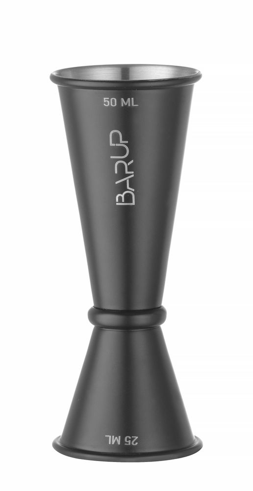 Jigger 25/50 ml with Ring | BarUp | Black | Ø44x110mm