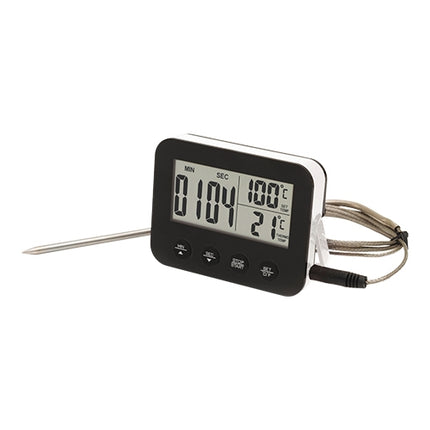 Probe Thermometer with Timer and Warning Signal | EMGA | 0°C to 250°C | 11 cm Probe, 100 cm Sensor Cable 1