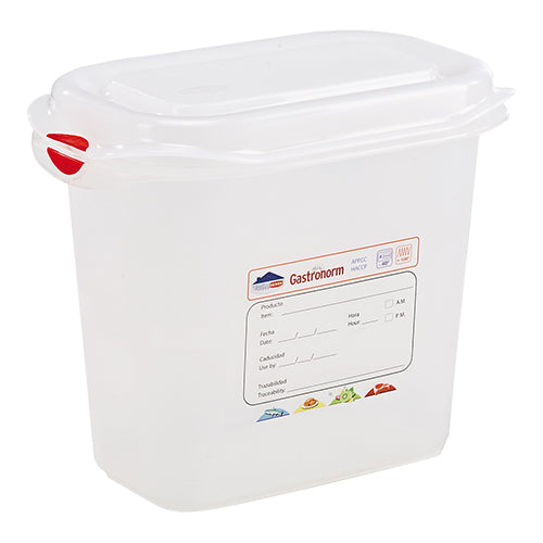GN 1/9 Food Container with Airtight Seal | Denox | Transparent PP | 1.5 L, H150 mm 1