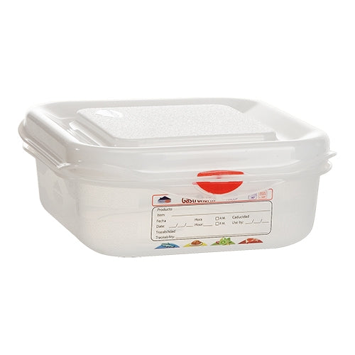 GN 1/6 Food Container with Airtight Seal | Denox | Transparent PP | 1.1 L, H65 mm 1