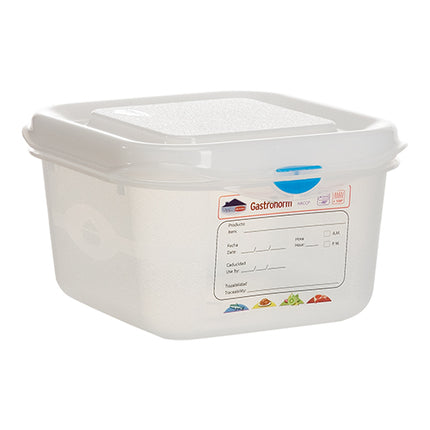 GN 1/6 Food Container with Airtight Seal | Denox | Transparent PP | 1.7 L, H100 mm 1