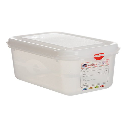 GN 1/4 Transparent PP Food Container | Denox | Airtight Seal | 2.8 L, 26.5 x 16.2 x H10 cm 1