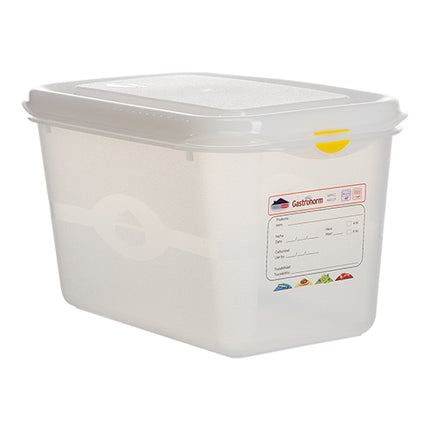 GN 1/4 Transparent PP Food Container | Denox | Airtight Seal | 4.3 L, 26.5 x 16.2 x H15 cm 1