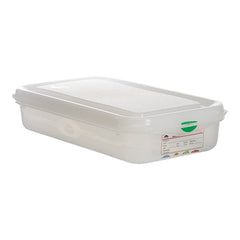 GN 1/3 Transparent PP Food Container | Denox | Airtight Seal | 2.5 L, 32.5 x 17.6 x H6.5 cm 1