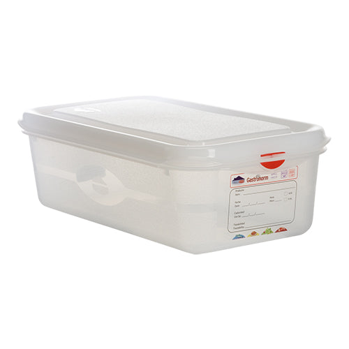 GN 1/3 Transparent PP Food Container | Denox | Airtight Seal | 4 L, 32.5 x 17.6 x H10 cm 1