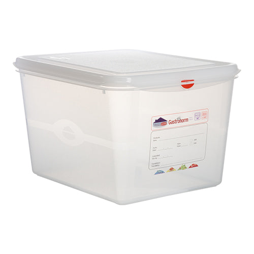 Transparent PP GN 1/2 Food Container | Denox | Airtight Seal | 12.5 L | 32.5 x 26.5 x H20 cm 1