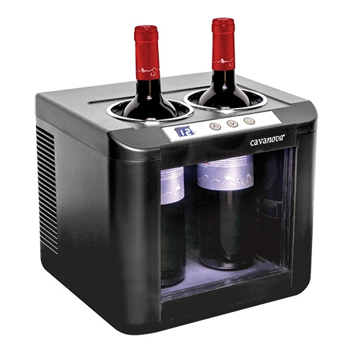 Cavanova Bottle Cooler | 2-Bottle Capacity | Peltier Cooling | 5-18°C | Ø9.2 cm Openings 1