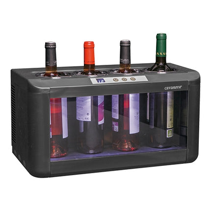 Cavanova Bottle Cooler | 4-Bottle Capacity | Peltier Cooling | 5-18°C | Ø8.9 cm Openings 1