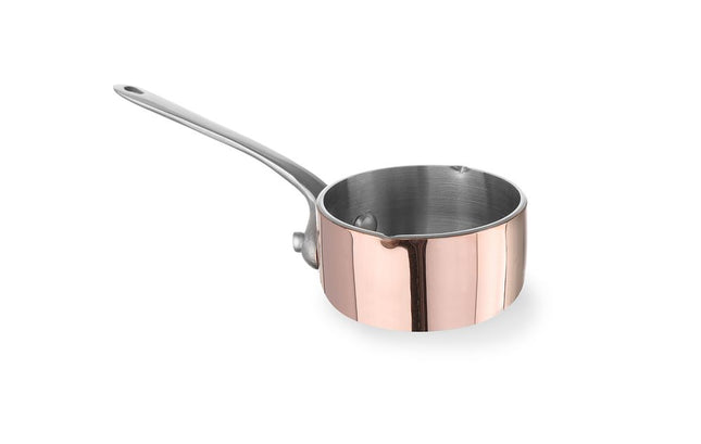Small Sauce Pan with Spout 0.26L Ø85x50mm | HENDI 3-Ply Copper/Aluminium/Stainless Steel