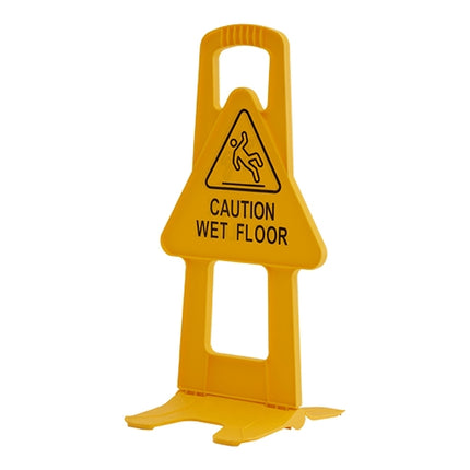 Caution Wet Floor Warning Sign | Trust | Yellow Polypropylene | 2-Sided | 66 x 33 x 33.6 cm 1