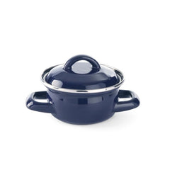 Soup & Gravy Pan with Lid | HENDI | 0.6L | Blue | Ø120x95mm | Enamel Finish