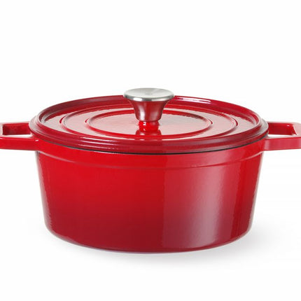 Enameled Cast Iron Casserole | HENDI | 3.7L | Red