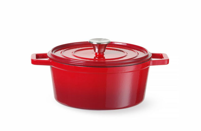Enameled Cast Iron Casserole | HENDI | 3.7L | Red