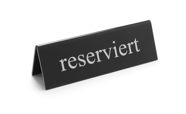 Table Sign Reserved | HENDI | 130x30x38mm | Black and White, Double-Sided
