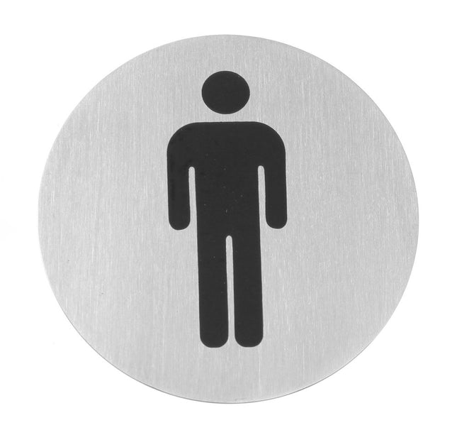 Door Sign with Self-Adhesive Strip | HENDI | Men Symbol | Ø75mm