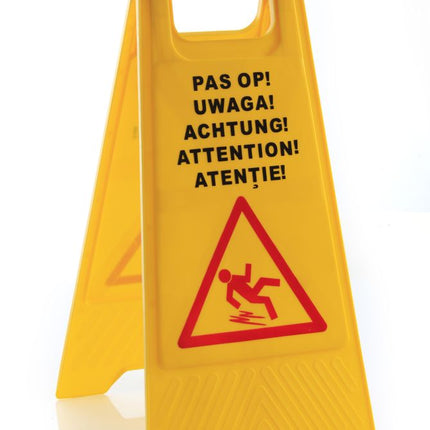 Wet Floor Sign | HENDI | Multilingual Warning | 300x460x615mm