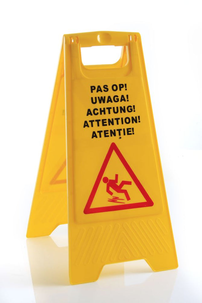 Wet Floor Sign | HENDI | Multilingual Warning | 300x460x615mm