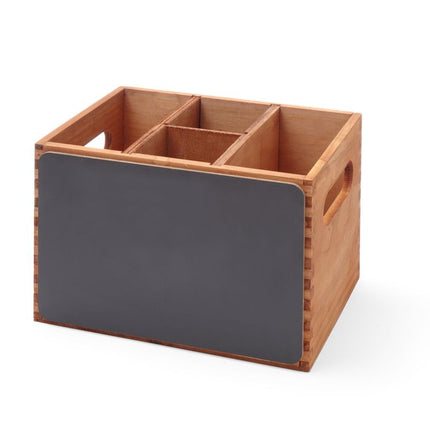 Wooden Menu and Cutlery Box with Blackboard | HENDI | 210x150x150mm