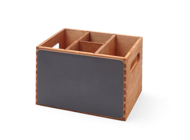 Wooden Menu and Cutlery Box with Blackboard | HENDI | 210x150x150mm