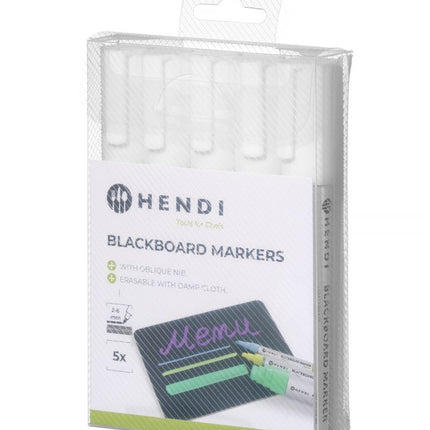 White Blackboard Markers with Oblique Nib | HENDI | 6 mm 2
