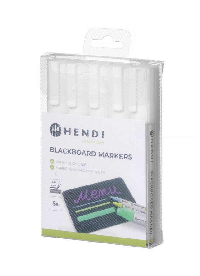 White Blackboard Markers with Oblique Nib | HENDI | 6 mm 2