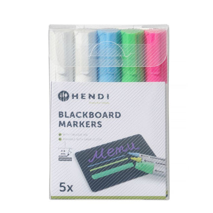 Blackboard Markers with Oblique Nib | HENDI | 6 mm | Pink, Green, Blue, White