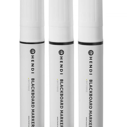 Blackboard Markers with 15 mm Wide Flat Nib | HENDI | White 3