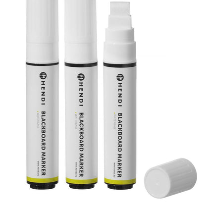 Blackboard Markers with 15 mm Wide Flat Nib | HENDI | White 4